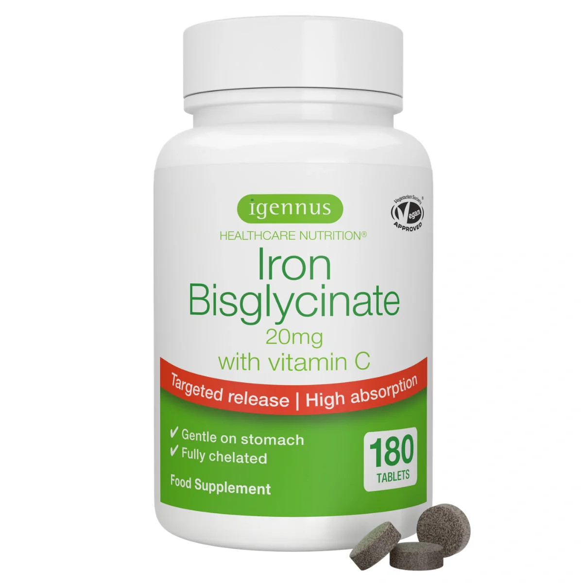 Iron Bisglycinate 20mg with Vitamin C