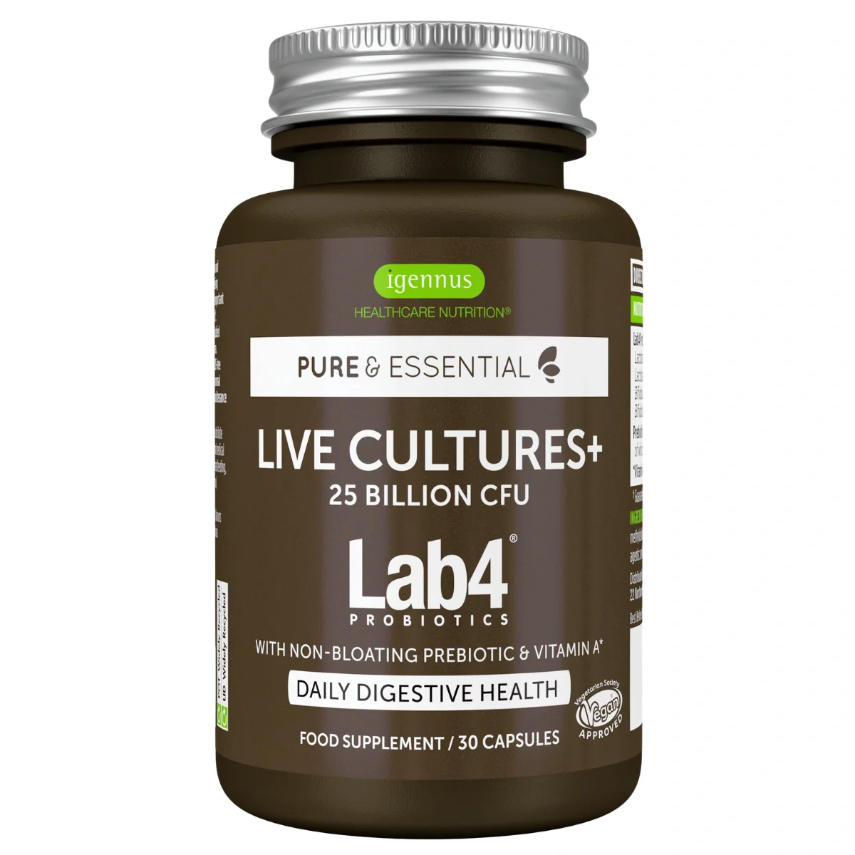 Live Cultures+ Lab4 Probiotics & Non-bloating Prebiotic